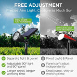 6 Pack Solar Garden Spot Lights Waterproof Warm White Outdoor Pathway Wall Lights