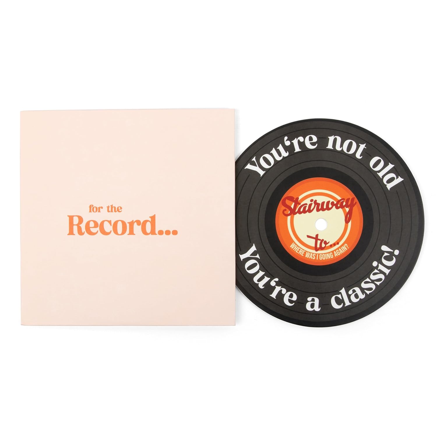 Funny Birthday Gift For Men And Women - For The Record Vinyl Birthday Card With Envelope | 30Th, 40Th, 50Th, 60Th, And 70Th Birthday Gifts For Her, Him, Sister, Best Friend