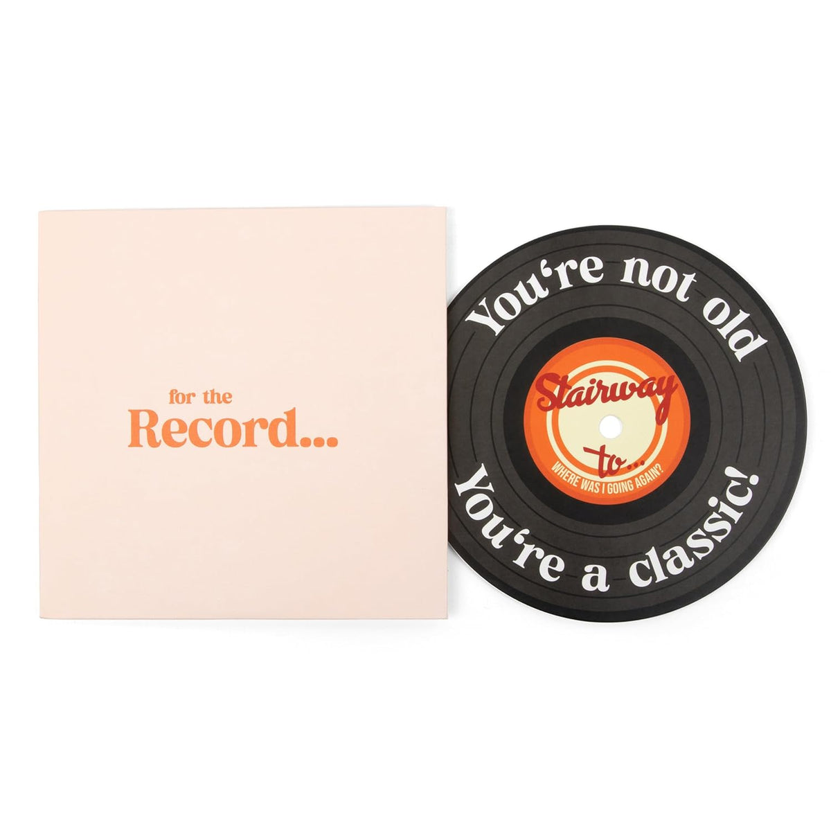 Funny Birthday Gift For Men And Women - For The Record Vinyl Birthday Card With Envelope | 30Th, 40Th, 50Th, 60Th, And 70Th Birthday Gifts For Her, Him, Sister, Best Friend