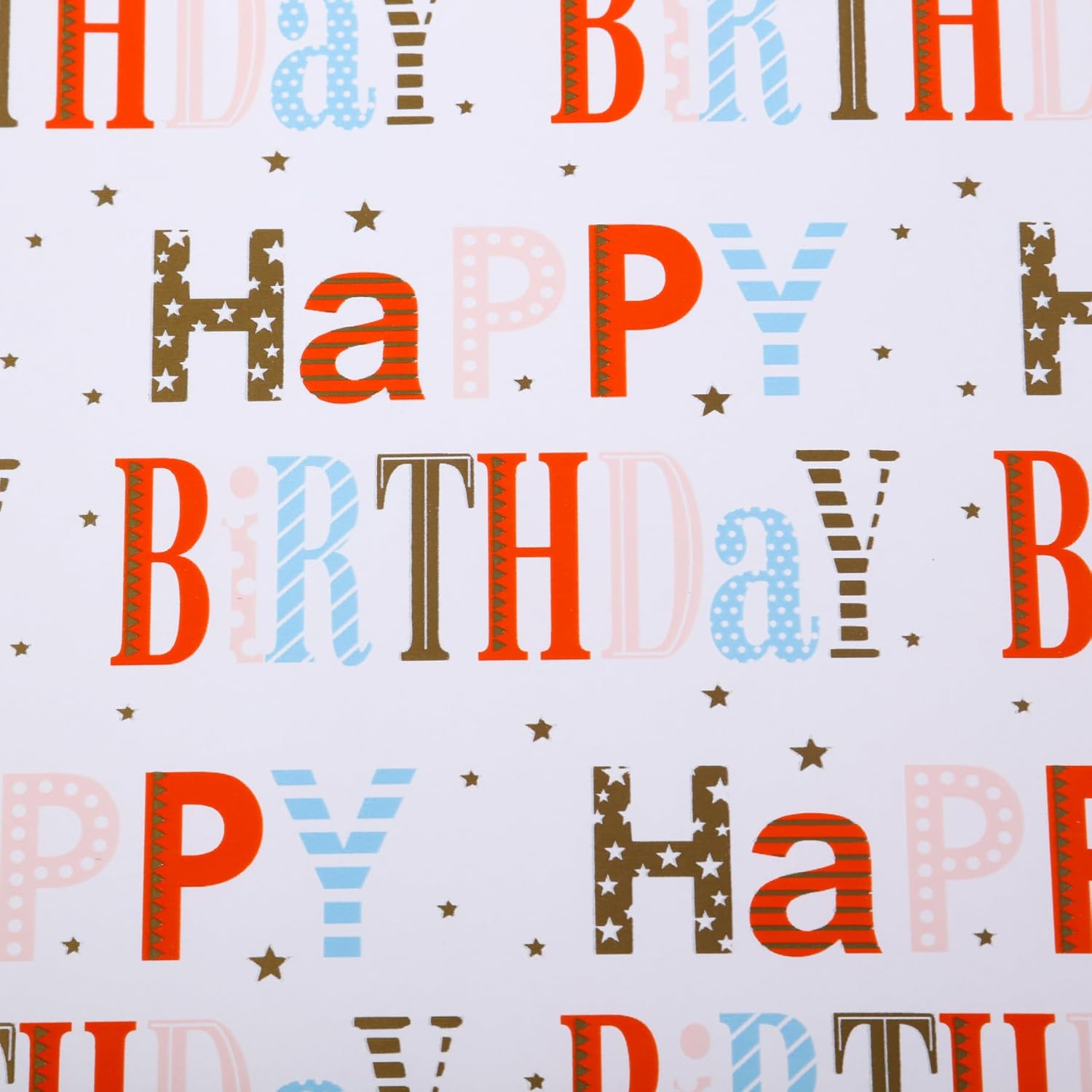 Birthday Wrapping Paper, 3 Mini Roll, 17 Inch X 9.8 Feet, Decorative Happy, Presents And Balloons Design Gift Wrap For Birthday, Party, Holiday, Baby Shower
