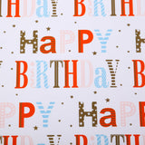 Birthday Wrapping Paper, 3 Mini Roll, 17 Inch X 9.8 Feet, Decorative Happy, Presents And Balloons Design Gift Wrap For Birthday, Party, Holiday, Baby Shower