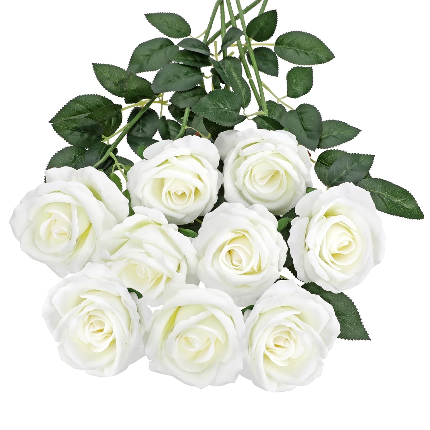 Velvet Rose Artificial Flowers Realistic Fake Roses Faux Roses Flower Long Stem White Roses Fake Flowers For Decoration Real Touch Roses For Home Wedding Party Decor