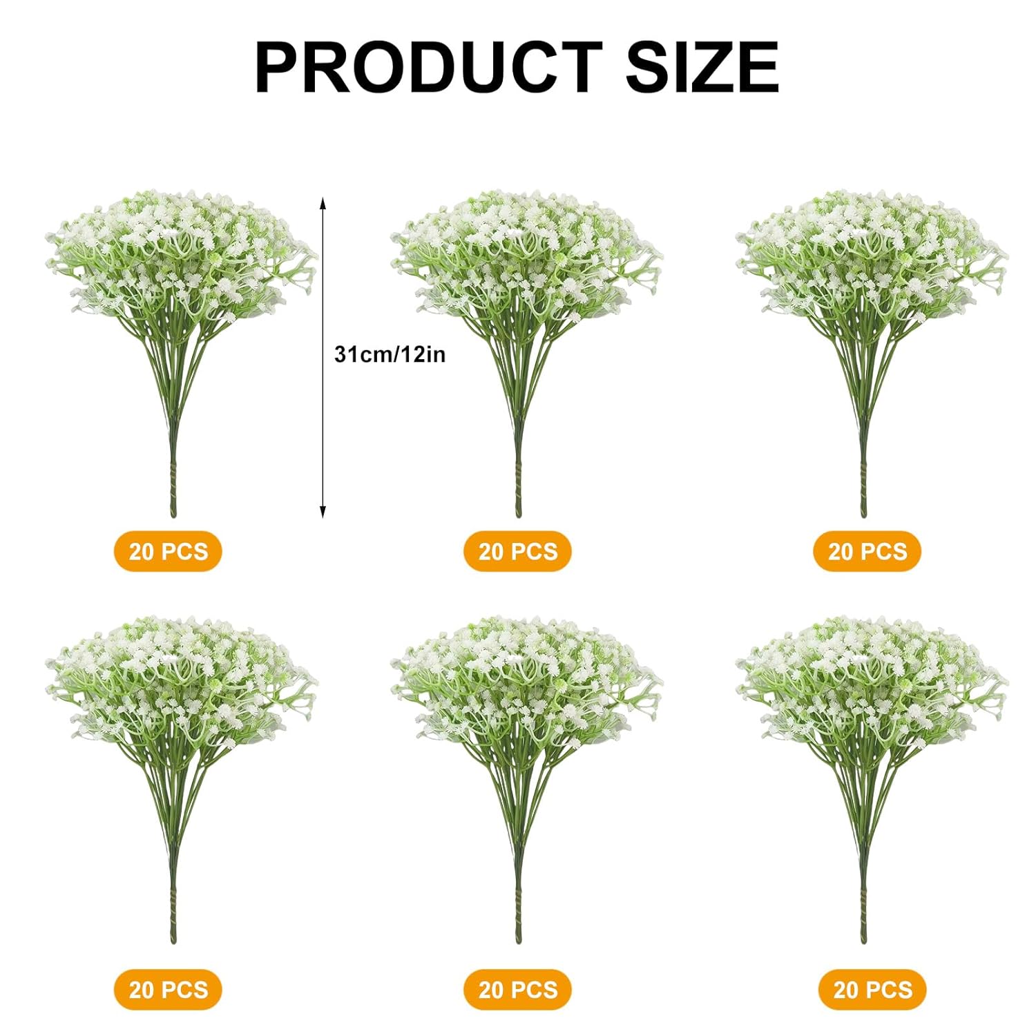120 Pcs Babys Breath Artificial Flowers Bulk White Realistic Gypsophila Fake Babies Breath Flowers Faux Flowers For Wedding Party Home Decoration