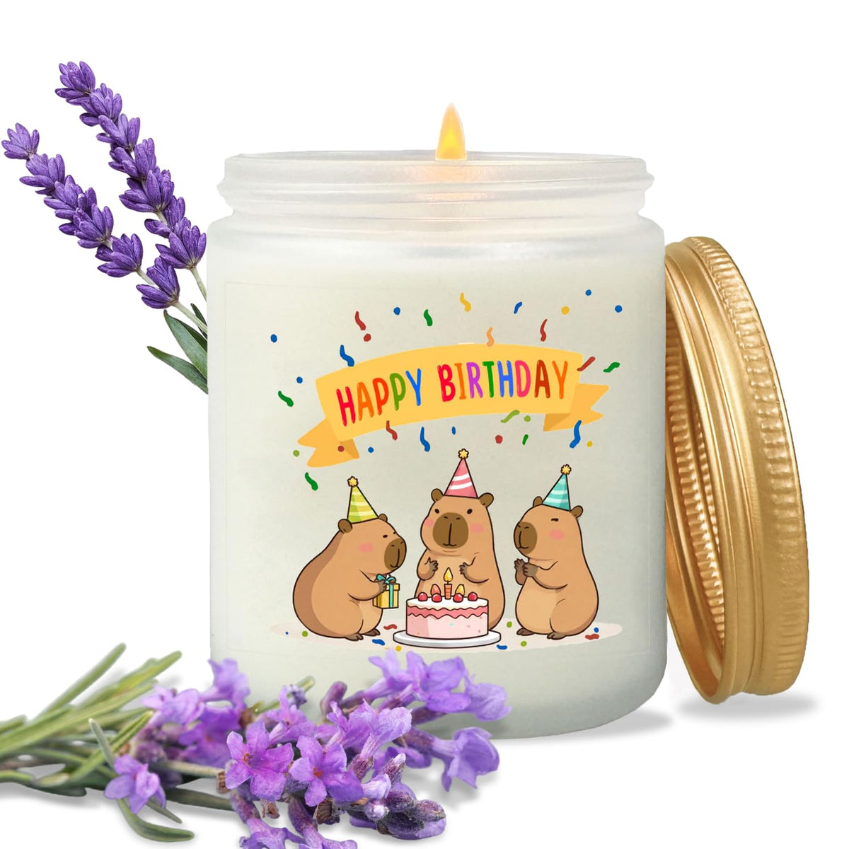 Funny Happy Birthday Candle, Cute Capybara Birthday Gift For Adults And Kids, Handmade Soy Scented Candle For Daughter, Son, Mom, Dad, Friend
