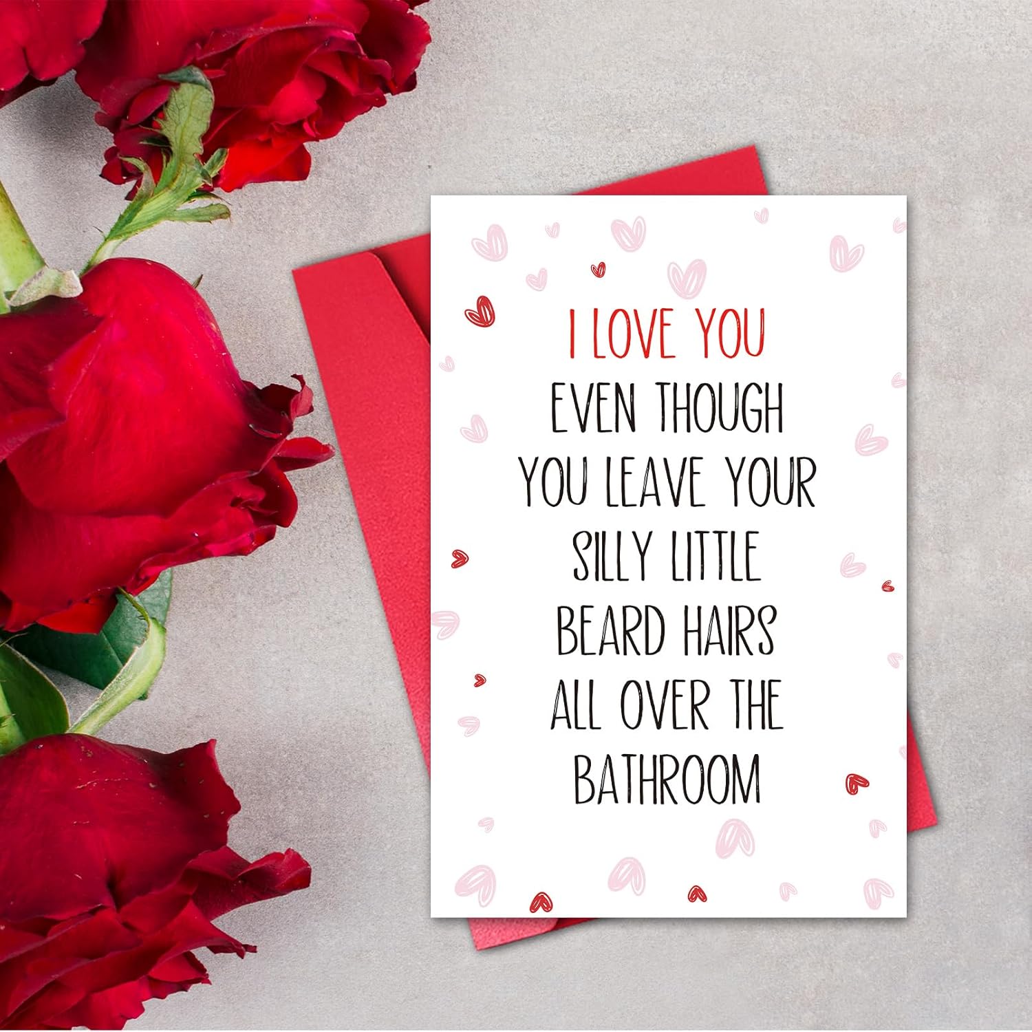 Funny Valentine’S Day Card For Him, Happy Valentin’S Day Card For Men Husband Boyfriend, Beard Man Vday Greeting Cardstock
