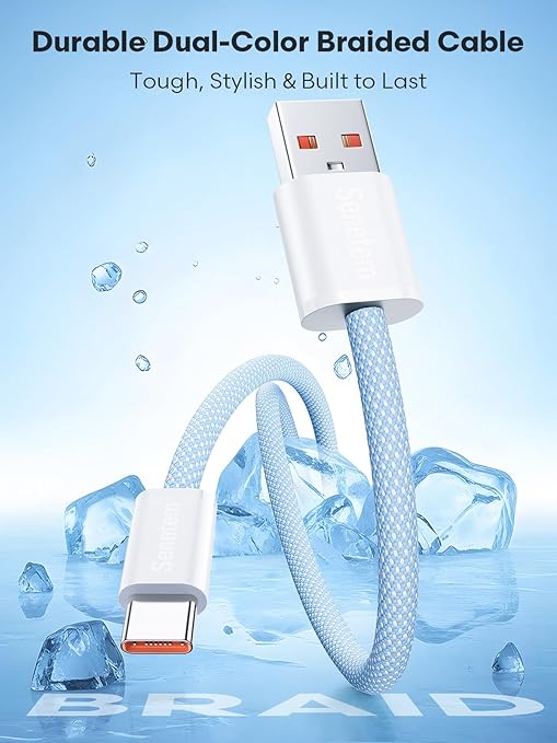 3 Pack 10FT USB A to USB C Fast Charging Cable 3A for iPhone Samsung Android CarPlay