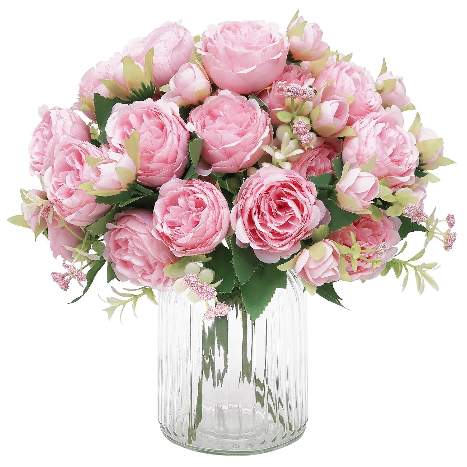 2 Packs Peonies Artificial Flowers, Light Pink Artificial Peonies, Silk Peonies Flowers Fake Peonies Artificial Flowers Peonies Bouquet For Centerpiece Table Wedding Party Home Decor