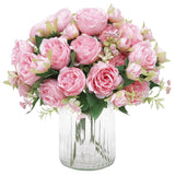 2 Packs Peonies Artificial Flowers, Light Pink Artificial Peonies, Silk Peonies Flowers Fake Peonies Artificial Flowers Peonies Bouquet For Centerpiece Table Wedding Party Home Decor