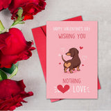 Dog Valentines Day Card Funny, Wishing You Nothing Butt Love Card, Happy Valentine’S Day Gift From Dog