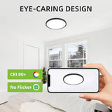 2 Pack 12 Inch Black LED Flat Panel Ceiling Lights 24W 3CCT Flush Mount Fixtures