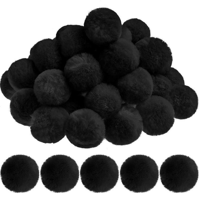 Acrylic Black Pompom Balls Halloween Costume Pom Poms Fluffy Black Pompoms Lar