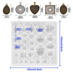 Resin Jewelry Molds Pendant Trays Making Kit With 30Pcs 5 Styles Metal Pendants And 1Pc Silicone Epoxy Casting Mold For Pendant Crafting Diy Gifts