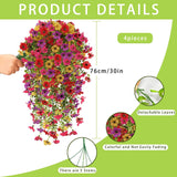 Artificial Fake Hanging Flowers Plants For Outdoor Spring Summer Decoration, 4Pcs Uv Resistant Look Real Trailing Vines For Outside Home Planter Porch Patio Valentine'S Day Decor(Multicolour)