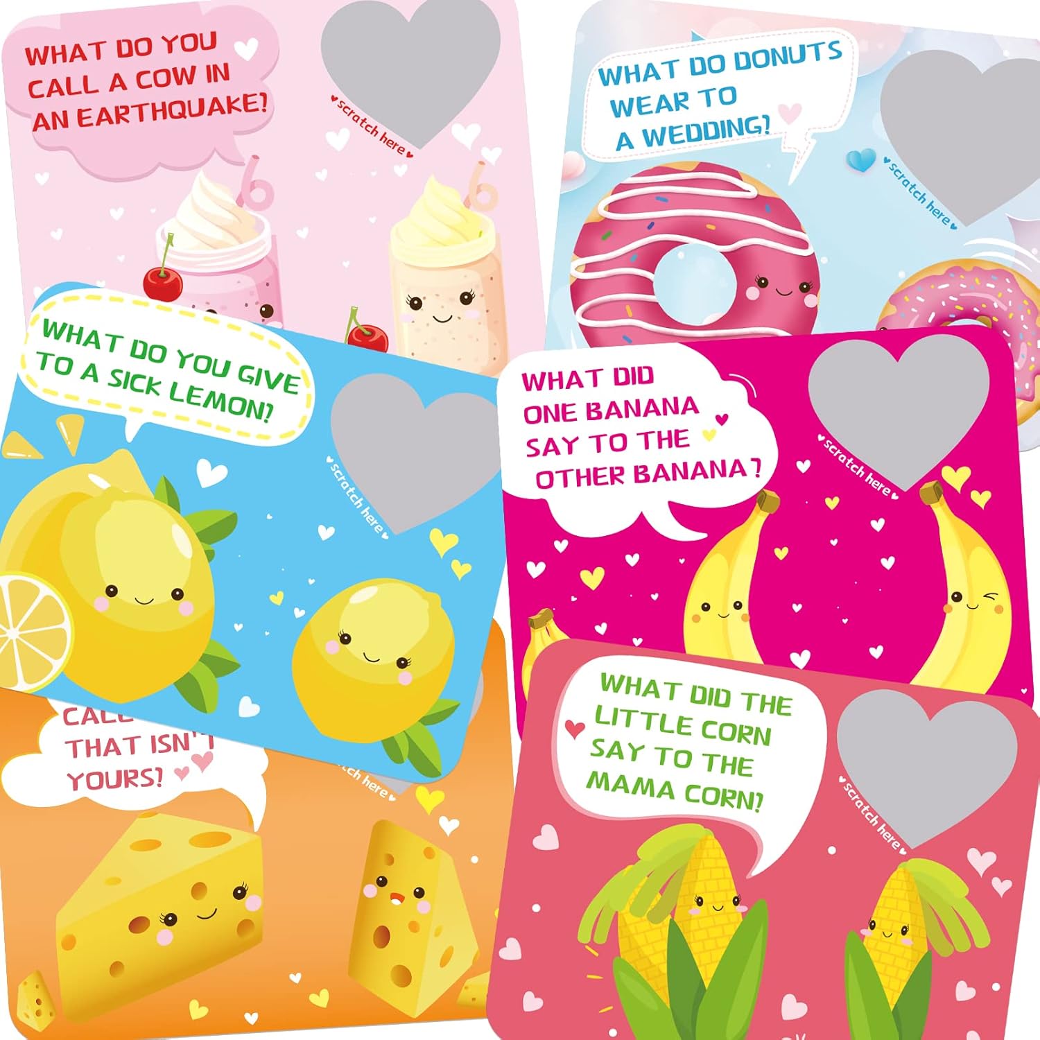 Valentines Day Cards Scratch-Off Jokes For Kids Classroom Exchange 36 Pack