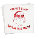 There’S Some Hos In This House Napkins, Funny Christmas Party Decorations, Christmas Xmas Holiday Party Decorations, Christmas Friendsmas Birthday Party Supplies(5 X 5 In, Red Foil, 50-Pack)