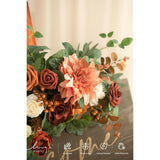 Fall Wedding Floral Swag Welcome Sign Artificial Flowers Backdrop Garland Terracotta Orange For Ceremony Reception Wall Easel Home Decoration Entryway Faux Outdoor Board Head Table Decor
