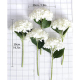12Pcs 15.4In Artificial Hydrangea Silk Flowers Bouquet Faux Hydrangea Stems For Wedding Centerpieces Home Decor (White,12Pcs)