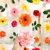 8 Pcs Flower Garlands Hanging Decorations,Daisy And Rose Orange Artificial Flowers With Hooks Fall Party Decorations For Wedding Birthday Baby Shower Autumn Home Birthday Decorations
