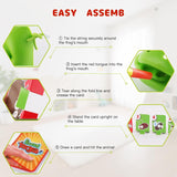 Chameleon Tongue Shooting Game, Funny Chameleon Tongue Shooter Toy With Frog Face Masks, Multiplayer Party Game For Kids With Blowing Tongue And Insect Card Targets For Family Fun & Gifts (Green-4Pcs)