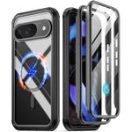 Pixel 9/9 Pro Case, MagSafe, Fingerprint ID, Shockproof, Clear, Screen Protector