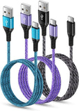 3 Pack 6FT USB A to USB C Fast Charging Cable 3.1A Braided Charger Cord for iPhone 17 16 15 Samsung Galaxy Android