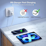 2 Pack Dual Port USB C Fast Charger with 6FT USB C Cable for iPhone 17 16 15 iPad Wall Charger