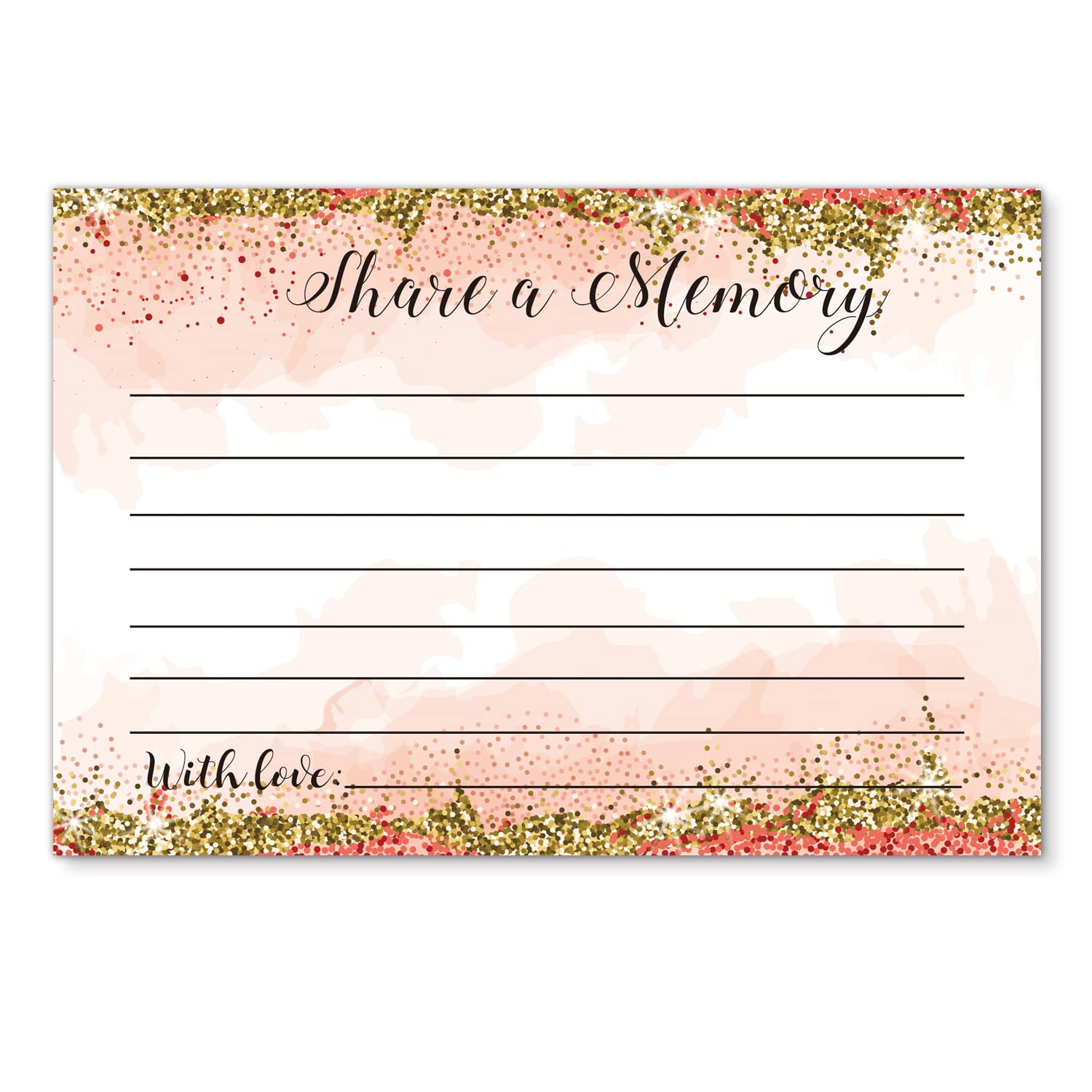 Share A Memory Cards, Pack Of 50, Memory Cards For Celebration Of Life, Wedding, Showers, Birthdays, Funeral, Retirement, Graduation, Funeral Guest Book Alternative Advice Game, 4X6 Inch.
