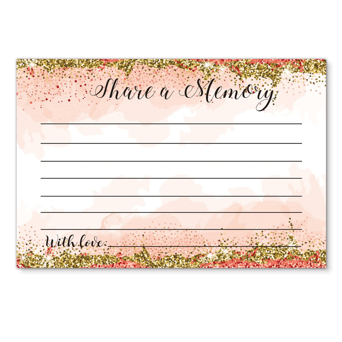 Share A Memory Cards, Pack Of 50, Memory Cards For Celebration Of Life, Wedding, Showers, Birthdays, Funeral, Retirement, Graduation, Funeral Guest Book Alternative Advice Game, 4X6 Inch.