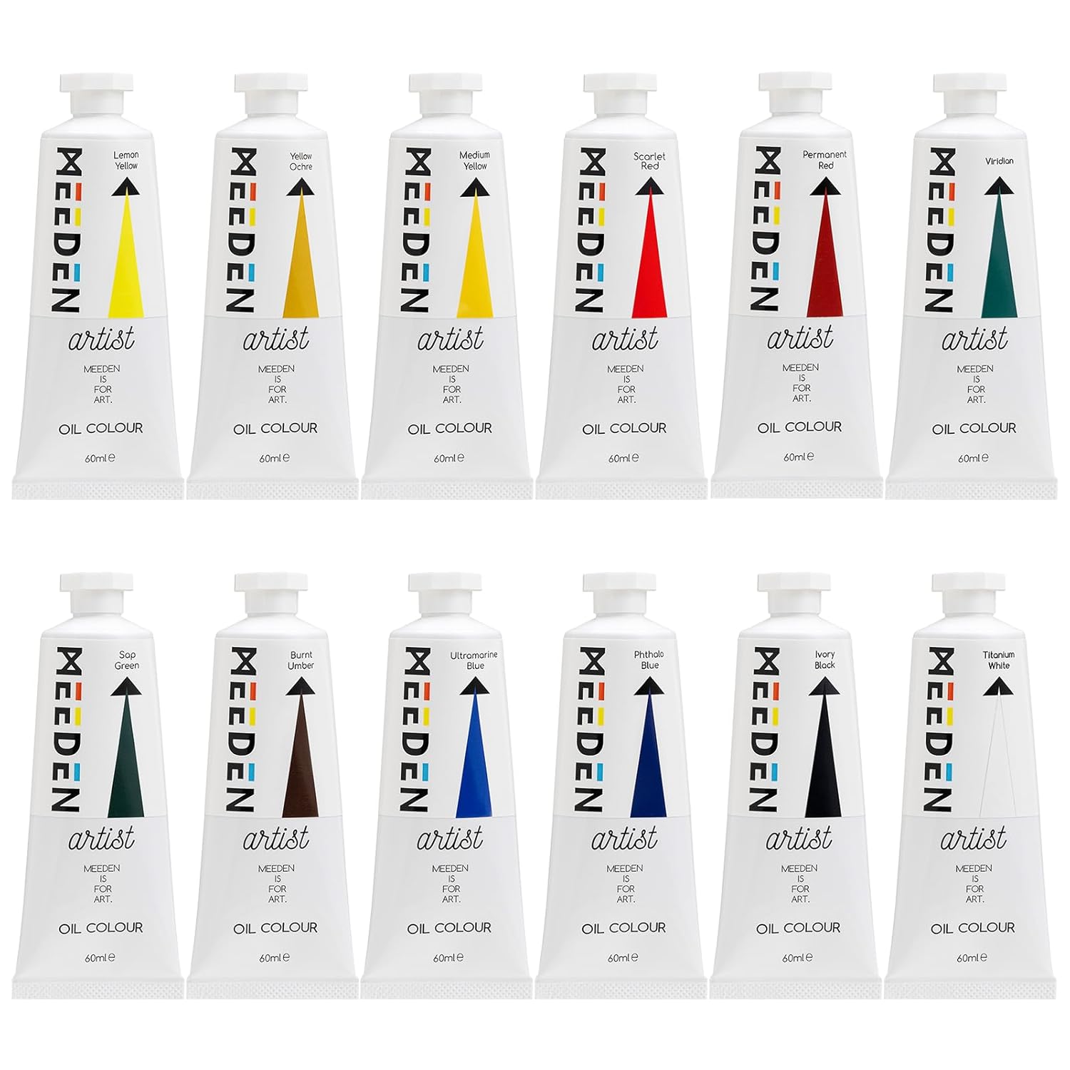 Artist Oil Paint Set - 12 Colors X 60Ml/2Oz Tubes - Art Supplies For Canvas Painting