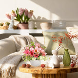 2 Pcs Easter Decorations, Easter Artificial Egg Flower Potted Table Decorations, For Home Farmhouse Fireplace Holiday Spring Indoor Party Decor. (Pink)