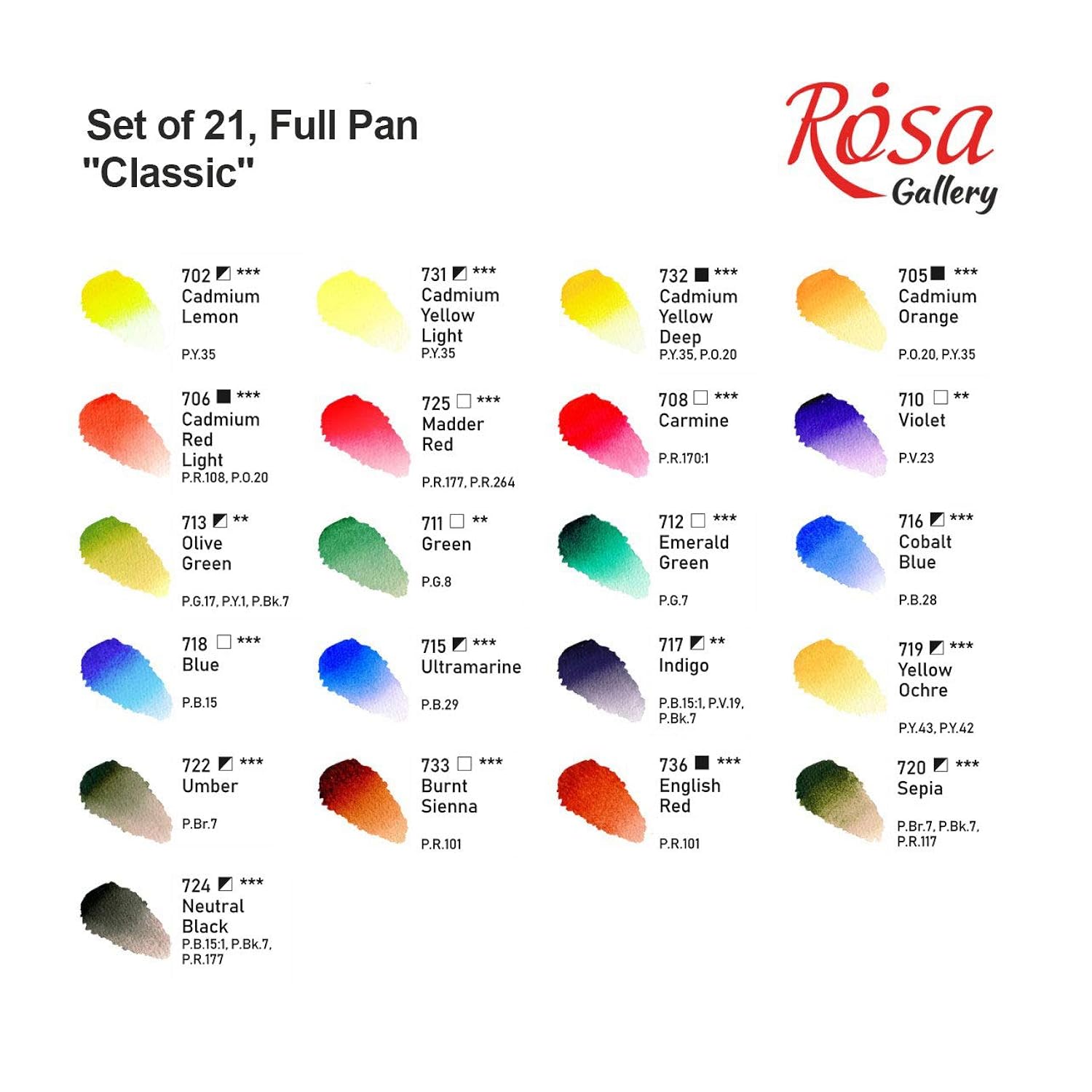 Professional Watercolor Paint Set, Made In Ukraine, 21 Water Colors Of 2.5 Ml, High Lightfastness Paints Kit For Artists, Adult, Lightweight And Portable Metal Case