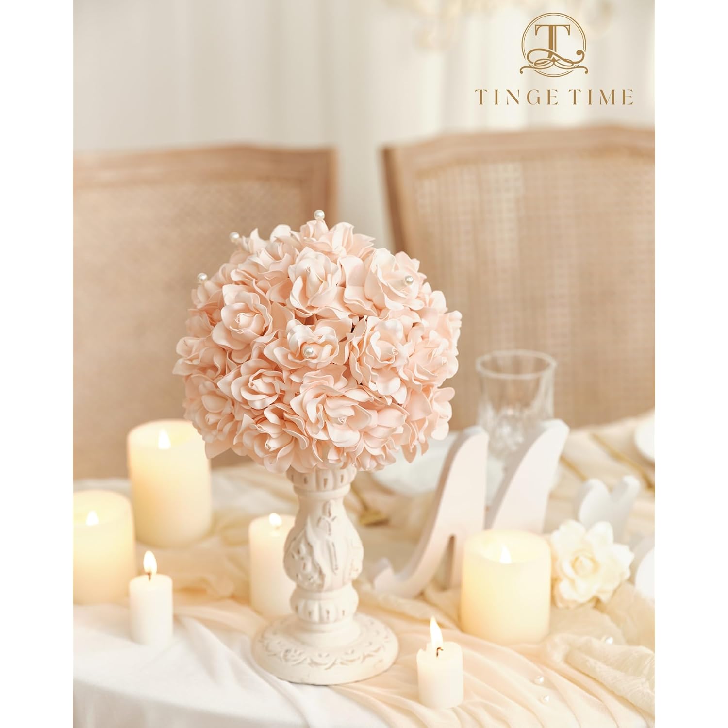 Gardenia Flowers Artificial 25Pcs Artificial White Flowers Perfect For Wedding Decorations, Baby Shower, Diy Graduation Caps, Gardenia Party Decor, Flower Wall Decoration(Peachpink)