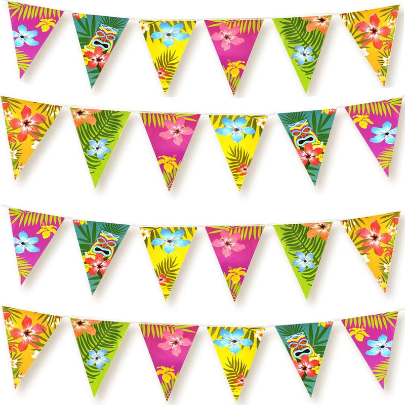 4 Pack Hawaiian Bunting Banner Luau Party Tropical Party Bunting Total