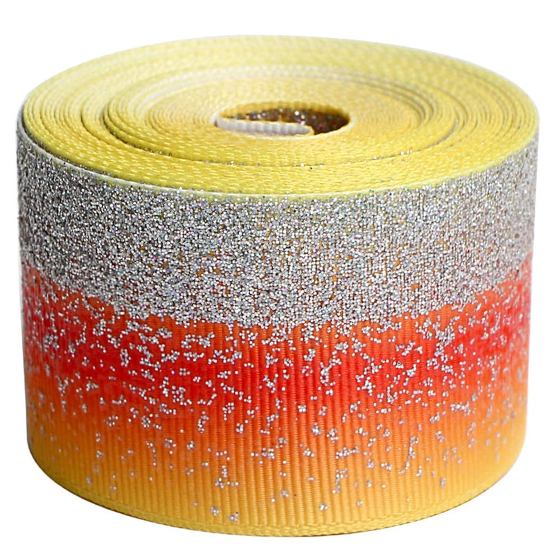 Tie Dye Glitter Rainbow Polyester Grosgrain Tape Ribbon Grosgrain Ribbons 1-1/