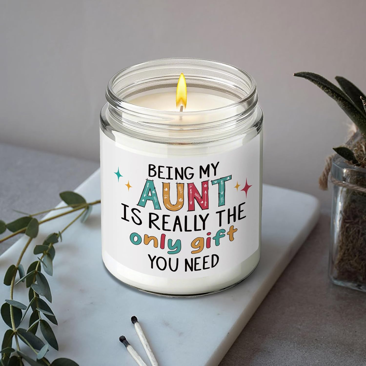 Funny Aunt Candle Gifts For Aunty From Niece Nephew, Being My Aunt Is Really The Only Gift You Need, Birthday Thanksgiving Christmas Candles Gift For Auntie, Best Aunty Candles Gifts-16