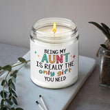 Funny Aunt Candle Gifts For Aunty From Niece Nephew, Being My Aunt Is Really The Only Gift You Need, Birthday Thanksgiving Christmas Candles Gift For Auntie, Best Aunty Candles Gifts-16