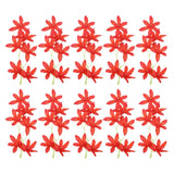 7 Inch Artificial Orchid Flower, 16 Pcs Floating Candles Simulation Flower Cylinder Vase Fillers For Home Wedding Decoration, Red