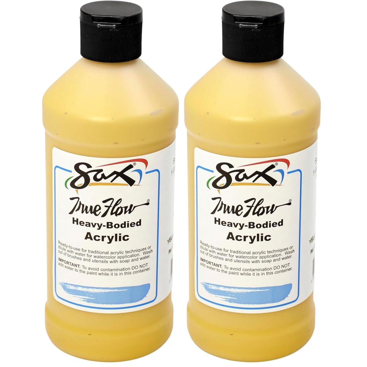 True Flow Acrylic Medium Bodied Paint - Pint - Yellow Ochre - 408492 (Pack Of 2)
