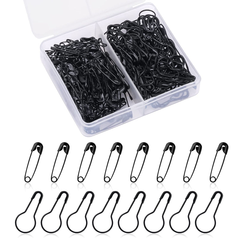 200Pcs Safety Pins, 22Mm Mini Safety Pins Black Nickel Plated Steel Safety Pin