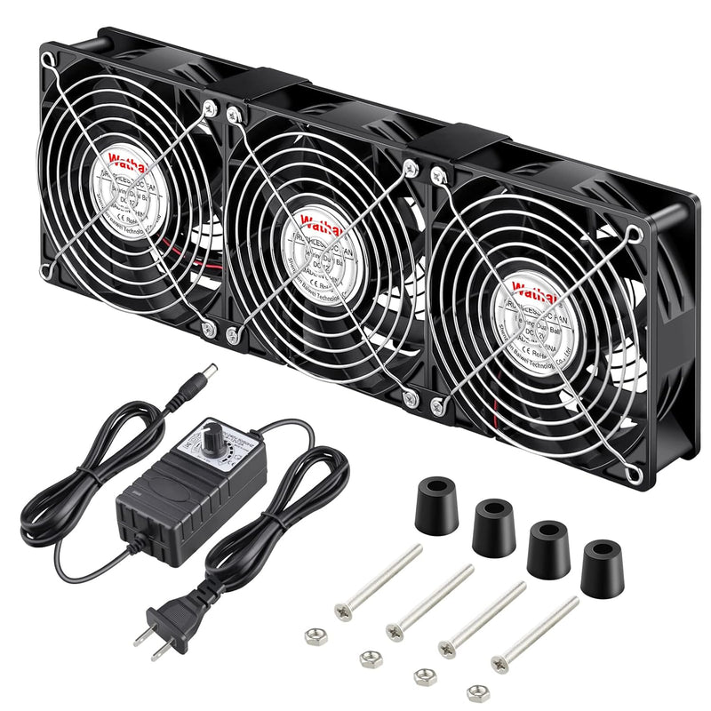 120Mm X 38Mm 360Mm Computer Fan With Ac Plug, Powerful Exhaust Fan With Variab