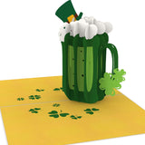 St. Patrick'S Birthday 3D Pop Up Card – Fun Green Clover Celebration, Irish Themed Bday Greeting For Friends & Family, Shamrock Surprise Present, 6"X8" With Envelope
