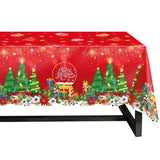 Christmas Tablecloths 3 Pack Merry Christmas Red Plastic Party Decorations 54 X 108 Holiday Party Table Cover Christmas Disposable Tablecloths
