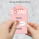Big Dot of Happiness Bride Squad - Rose Gold Bridal Shower or Bachelorette Party Game Pickle Cards - Truth, Dare, Share Pull Tabs - Set of 12