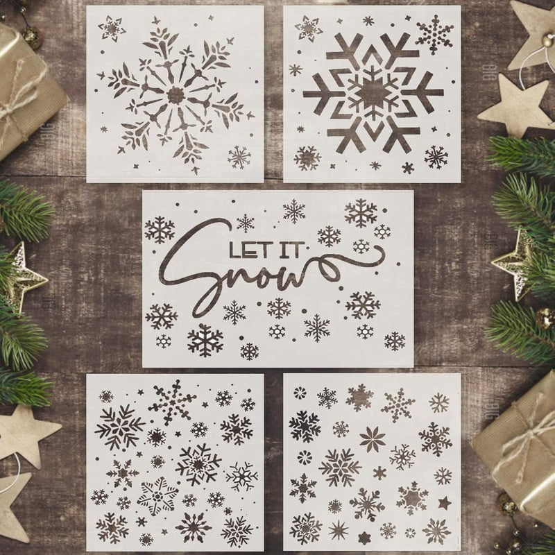 Christmas Snowflake Stencil Set, Snowflake Stencils For Windows, Patterns Sten