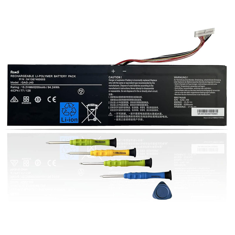 Gag-J40 Laptop Battery Compatible With Gigabyte Aero 14 V7 K7 14-P64Wv6 14-W-C