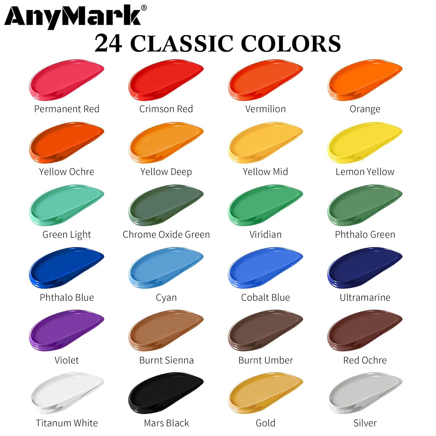 Acrylic Paint Set, 24 Classic Colors With 10 Brushes, 2 Fl Oz/60Ml Bottles, Art Kit Painting Supplies For Adults Canvas, Rock, Wood