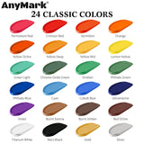 Acrylic Paint Set, 24 Classic Colors With 10 Brushes, 2 Fl Oz/60Ml Bottles, Art Kit Painting Supplies For Adults Canvas, Rock, Wood