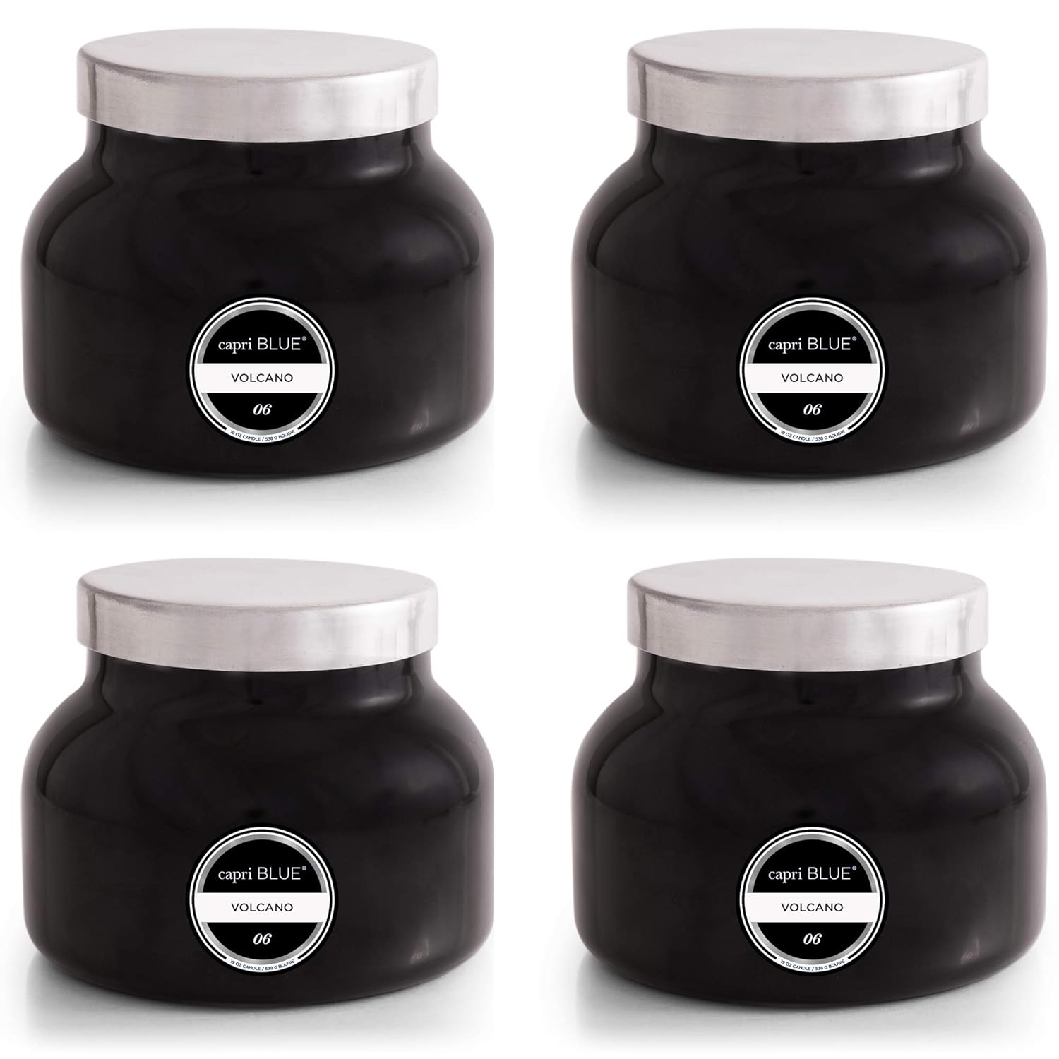 Capri Blue Candle - 19 Oz (4 Pack) - Volcano - Black
