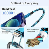 2 Pack 5FT 4 in 1 Multi Charging Cable USB C Lightning Micro USB for iPhone Android