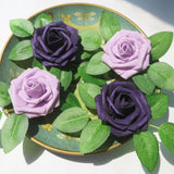 Artificial Rose Flower 25Pcs Purple & Lilac Roses With Stems For Diy Wedding Bouquets Bridal Shower Centerpieces Floral Arrangements Party Tables Home Decorations Backdrop Garden/Pot Christmas Decor